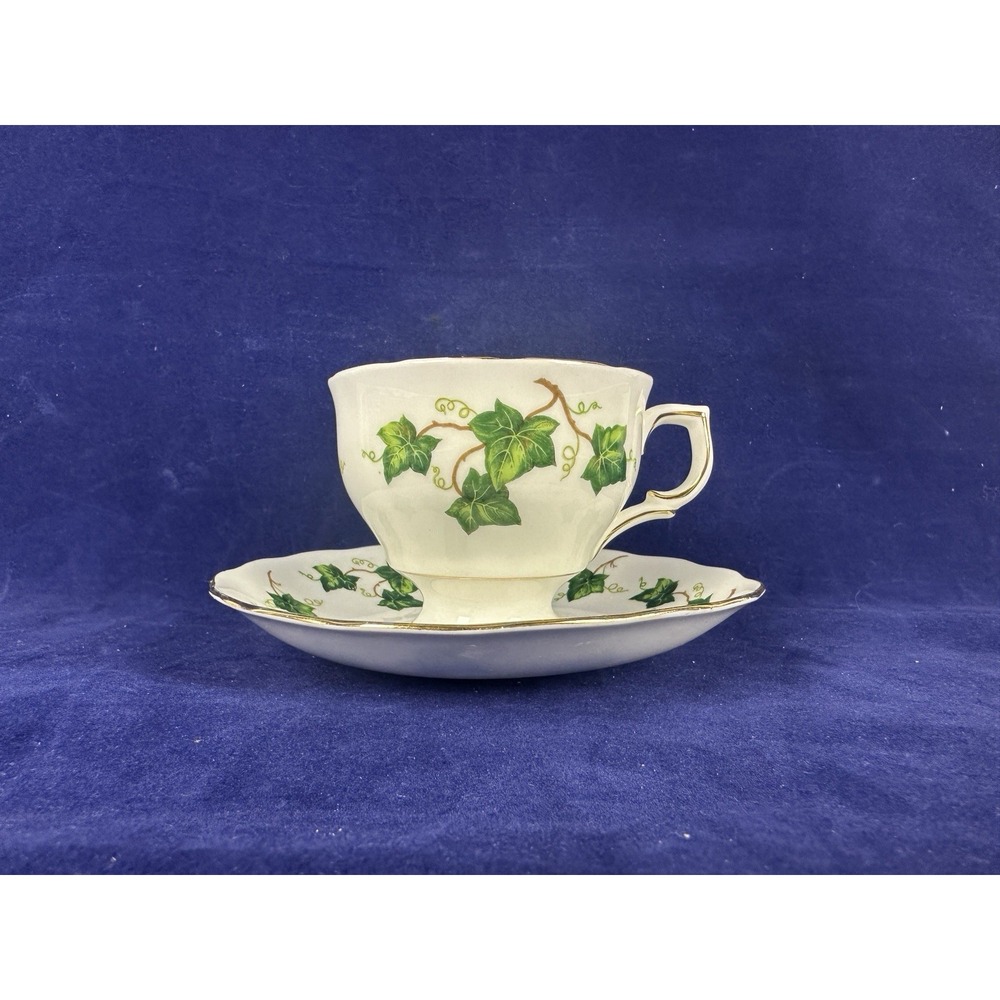 Vintage Colclough Ivy Leaf Tea Cup & Saucer  Bone China Gold Accents England